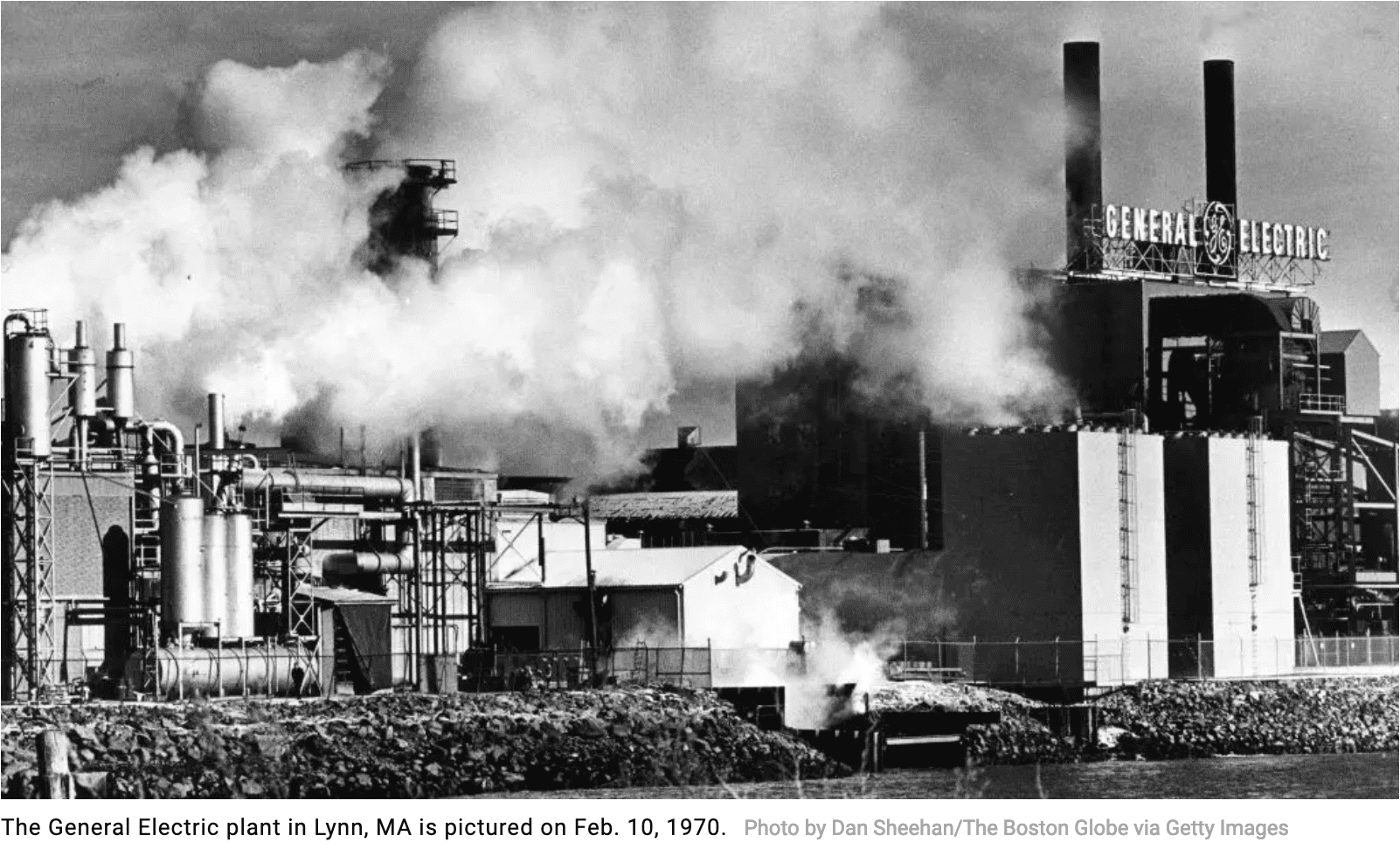 The General Electric plant in Lynn, MA is pictured on Feb. 10, 1970.